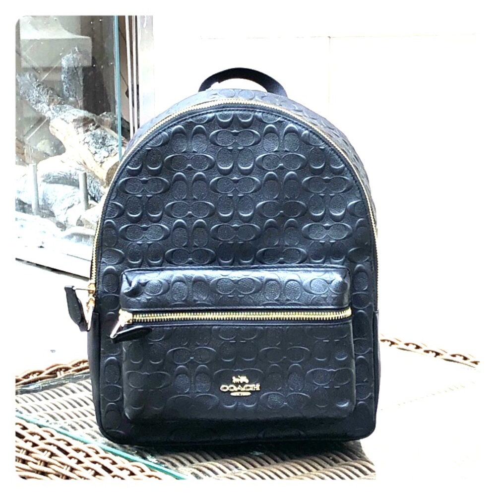 NWT Coach Embossed MD Charlie Signature Backpack